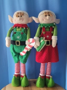 Elfenpaar 27 Zoll groß gebraucht Weihnachten süße kleine Jungs (3371HOC) geruchsneutral - Bild 1 von 24