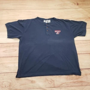Vintage Anaheim Angels Shirt Herren XL blau MLB Baseball Henley bestickt 90er - Bild 1 von 8