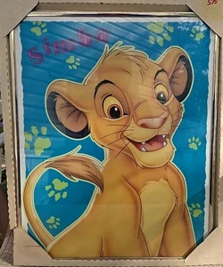 Vintage Der König der Löwen Simba gerahmtes Bild - Bild 1 von 3