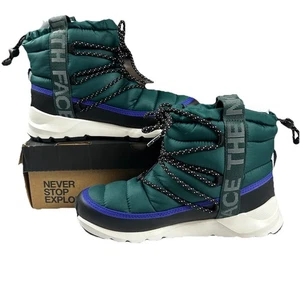THE NORTH FACE THERMOBALL LACE UP WP Boots Women's Black/Ponderosa Green Size 7 - Picture 1 of 14