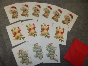 13 VTG Morehead Current Christmas Cards Envelopes Kitten Puppy Koala Bear Unused - Picture 1 of 9