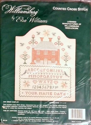 Ann Green Sampler cross stitch KIT Williamsburg by elsa Williams 11" x 14" 29102 - Image 1 of 2