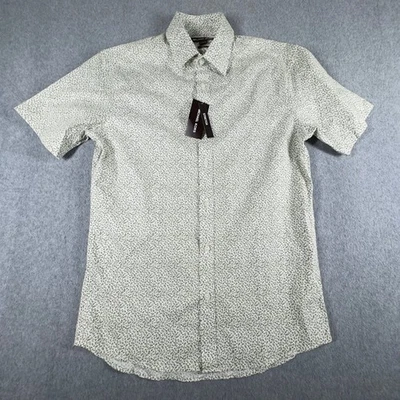 Camisa Michael Kors Calce Ajustado Para Hombres Pequeña Oliva Ahumada Manga Corta Elastizada NUEVA Foto 1 de 4