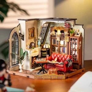 Rolife Catherine's Living Room Wooden Dollhouse Kit 3D Miniature Model Building - Picture 1 of 12