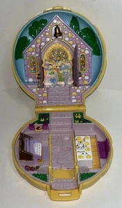 Vintage Polly Pocket Wedding Day Chapel Yellow Shell Compact Bluebird 1989 - Bild 1 von 7