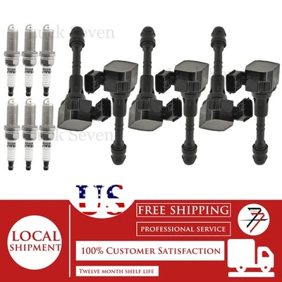  Bobina de encendido y bujía 6 piezas para Nissan Frontier 2005-2019 4,0 L V6 Foto 1 de 4