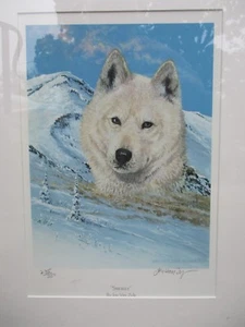 Signed JON VAN ZYLE "SMOKEY" LITHOGRAPH Listed Alaskan Artist Husky Dog MINT - Picture 1 of 6