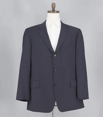 Abrigo deportivo de lana HUGO BOSS Rossellini Cinema azul marino a rayas tres botones talla 48R Foto 1 de 4