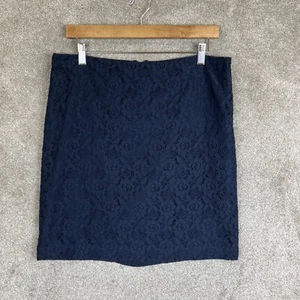 Cynthia Rowley Skirt Womens 8 Blue Lace Back Zip Pencil Lined Cotton Blend- 8243 - Picture 1 of 10