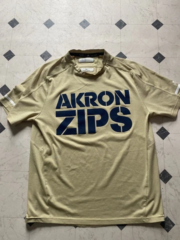 Adidas Akron Zips Shirt Adult Medium Gold Climalite Short Sleeve Crewneck Mens * Cover