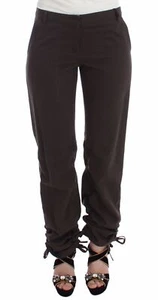 Ermanno Scervino Women Khaki Chino Pants 100% Cotton Solid Casual Trousers IT 38 - Picture 1 of 6