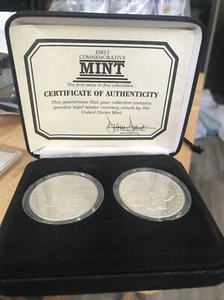 1878 & 1922 Morgan First and Last Siver Dollar Certificate Of Auth Coin Münzen - Bild 1 von 5