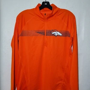 Denver Broncos Shirt 1/4 Zip Mens Large Long Sleeve Running Gym Sports Nike - Picture 1 of 11