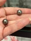 2 schwarze tahitianische Perlen 9 mm