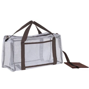 Mesh Tote Bag for Unisex Large Mesh Beach Bag with Zipper with 1 Inside N1A3 - Picture 1 of 7