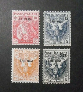 ITALIA ITALY 1916 Colonie ERITREA " Croce Rossa " 4 V. Cpl Set MNH**/VLH* - Imagen 1 de 1