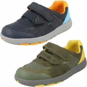 Boys Clarks Casual Hook & Loop Shoes Rex Quest K - Picture 1 of 19