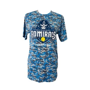 Milwaukee Admirals Women’s Small Shirt Augusta Blue Digi Camo COLICOVO 65 - Picture 1 of 7