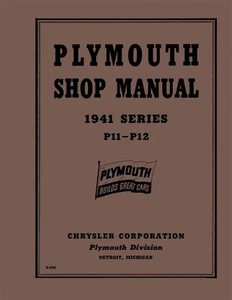 1941 Plymouth P11 P12 Shop Service Repair Manual Engine Drivetrain Electrical - Picture 1 of 1
