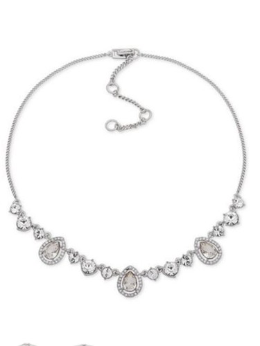 Nuova Collana Collare Dettagliato Cristallo Givenchy Lunghezza 16""+3