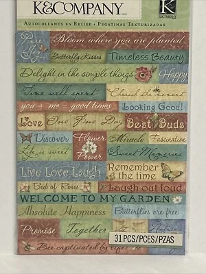 K&COMPANY Susan Winget Nature Word Embossed Stickers 31 Pieces - Image 1 of 3