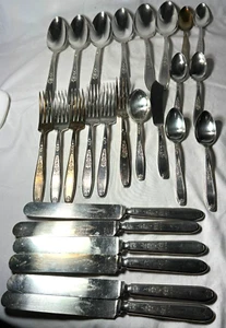 30 PC INT'L SILVER PLATE AMBASSADOR FLATWARE FORKS SPOONS KNIFE-FREE SHIP - Picture 1 of 9