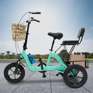 14 Zoll 3 Räder Fahrrad Senioren Trike Erwachsene Tricycle Mit Einkaufskorb - Bild 1 von 22