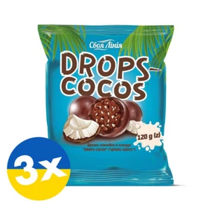 Drops Cocos Своя Лінія Ukrainian Coconut Candies Dragees 3 x 130g Packets Bags - Picture 1 of 7