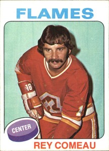 1975-76 Topps Atlanta Flames Hockey Card #248 Rey Comeau - NM