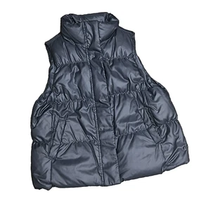 GAP Down Puffer Vest Metallica Periwinkle Full Zip Quilted Women’s XL Purple - Picture 1 of 11