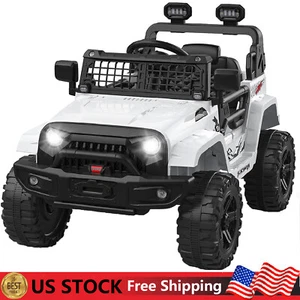 12V Electric Car for Kids Battery Powered Ride on Car Truck Toy LED Light Gift - Picture 1 of 17