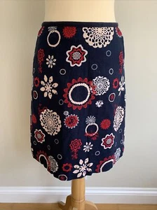 Laura Ashley Skirt Size 10 Navy Red Pink Print - Picture 1 of 4