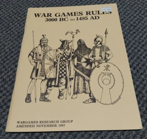 War Games Rules 3000 BC to 1485 AD Amended November 1987 Wargame Research Group - Picture 1 of 6