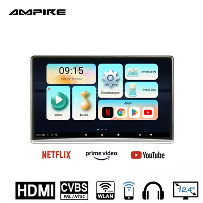 AMPIRE AMX124, 12.4" RSE-Monitor mit Halterungen und HDMI In/Out--- - Bild 1 von 4