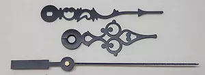 Serpentine Clock Hands Set Quartz Battery Clock 6 to 7 1/2" DIal NEW Black Sweep - Picture 1 of 1