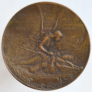 Medalla de la Paz Conmemorativa de la Guerra de los Bóers 1902 EMIL FUCHS 70 mm BRONCE Campaña Sudafricana - Imagen 1 de 2