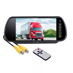 7" Rear View Mirror Monitor 12-24V For Truck Caravan RV AV RCA Backup Camera - Picture 1 of 9
