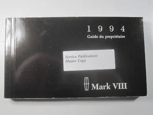 94 Lincoln Mark VIII French Owner's Operator's Manual USED 1994 - Picture 1 of 2