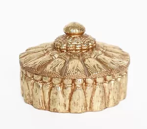 Dekorative Barock Stil Gold Keramik Schatulle - Schmuckkästchen / Schmuckkästchen - Bild 1 von 8
