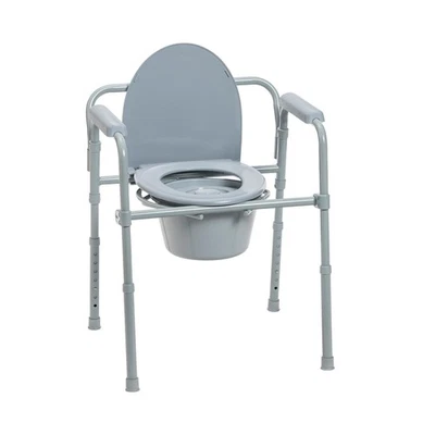 Drive Medical 11148-1 Folding Bedside Commode Chair 350 Lbs Capacity NEW - Image 1 of 2