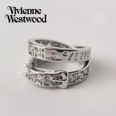 Anillo Cinturón Vivienne Westwood 2 Hilos Plata Como Nuevo Anillo Talla 8 Con Caja Foto 1 de 4