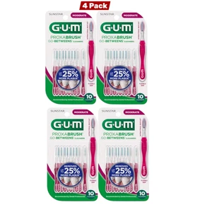 GUM Proxabrush Go-Betweens Cleaners Moderate 10 Count, Interdental Brushes 4pack - Picture 1 of 2