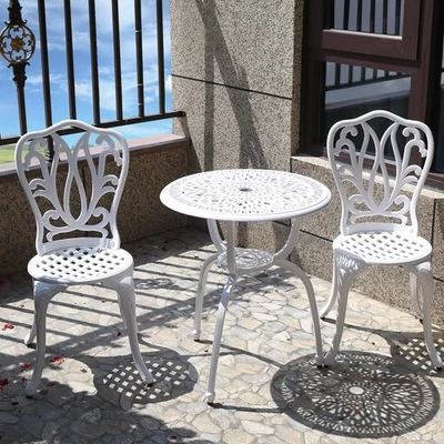 3 Piece Bistro Set,Outdoor Patio Set,Anti-Rust Cast Aluminum Bistro Table Set... - Image 1 of 4
