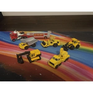 VINTAGE DIE CAST MAJORETTE CONSTRUCTION BULLDOZER FIRE TRUCK ETC - Picture 1 of 7