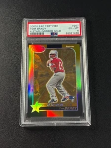 TOM BRADY PSA 6 2000 LEAF CERTIFIED #207 MIRROR GOLD ROOKIE RC 10/35 PATRIOTS - Picture 1 of 2