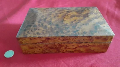 ANCIENNE BOITE COFFRET EN LOUPE DE THUYAS - Photo 1/4