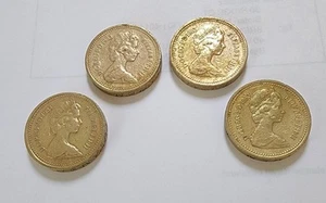 4 - 1983 UK One Pound Error Coins Upside Down - Picture 1 of 11