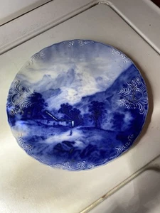 Antique Blue Flow Serving Display Plate 1900-1907 - Picture 1 of 10