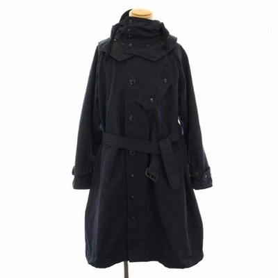 Engineered Garments Riding Coat Hooded Long Cotton Navy Blue S #EK BDA - Image 1 of 4