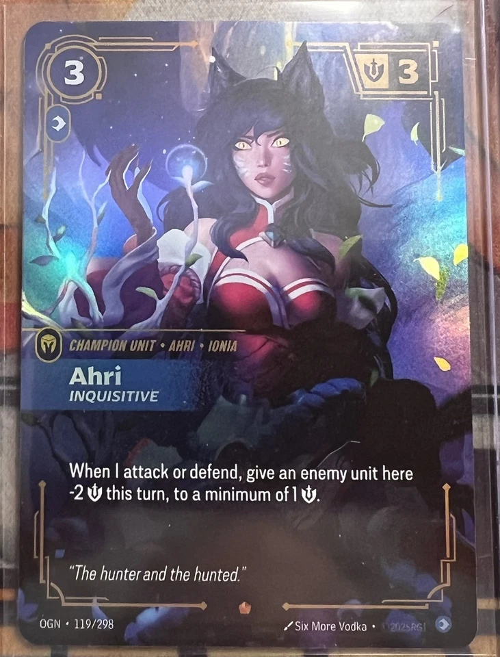 Riftbound TCG League Of Legends Origins Epic Ahri Inquisitive 119/298 NM Card - Image 1 of 1
